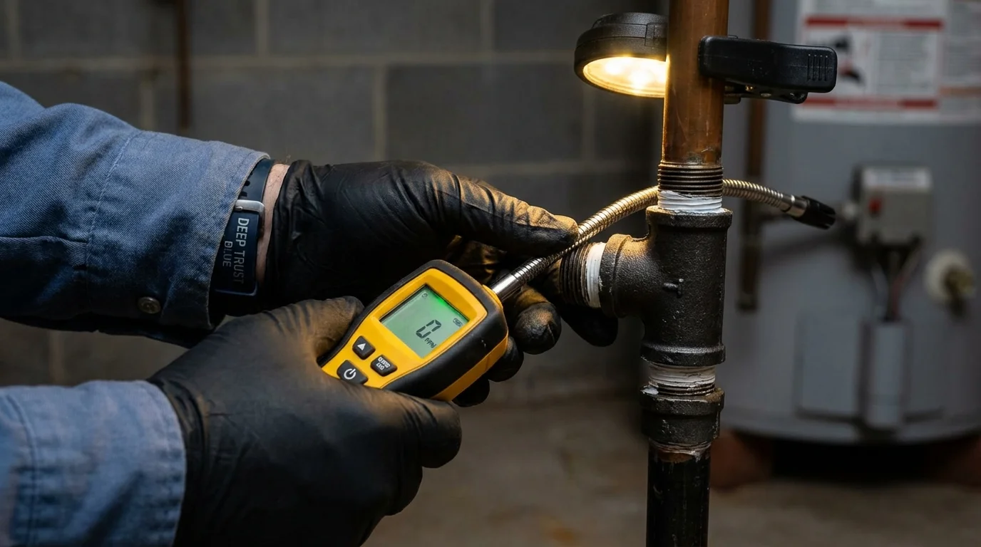 Gas leak detection with electronic sniffer by Johns Plumbing LLC in Slaton