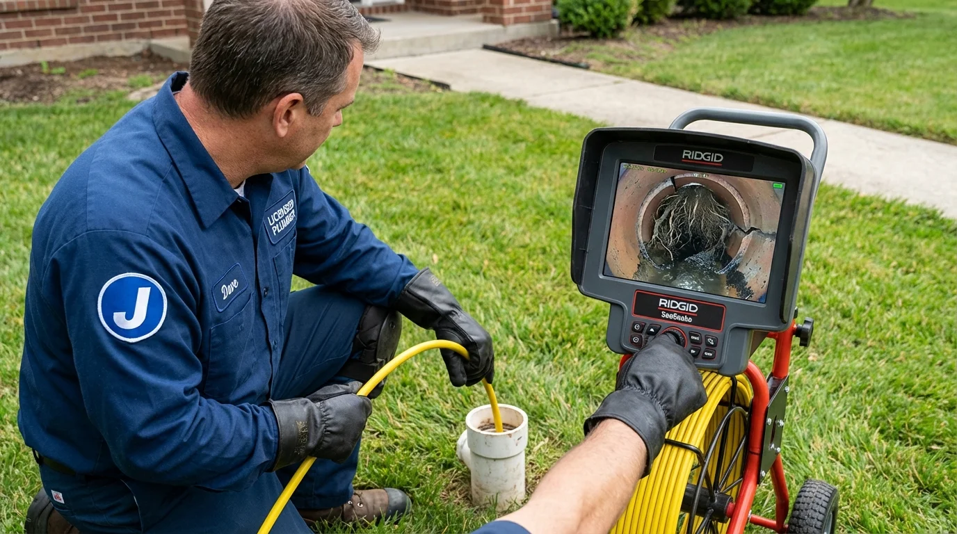 Sewer camera inspection being performed by Johns Plumbing LLC in Slaton